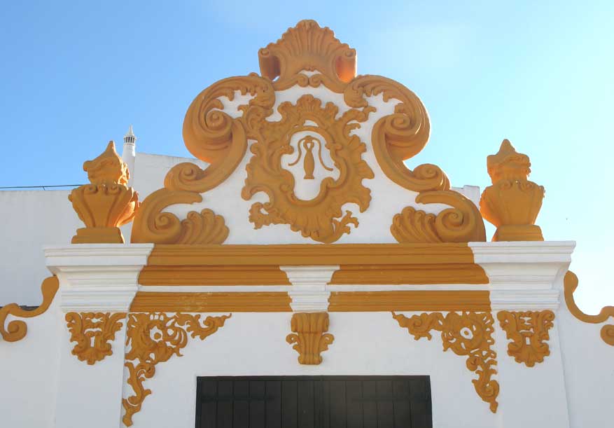 gevelversiering, fasade in de Algarve, Portugal